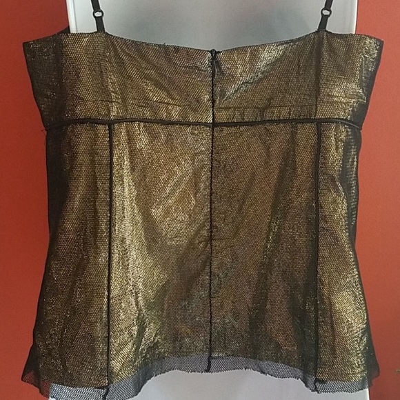 MARC JACOBS Top 6 Metallic gold mesh overlay - Picture 2 of 2